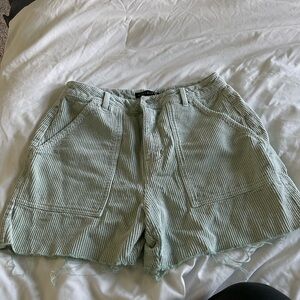 Women's Green Corduroy Shorts